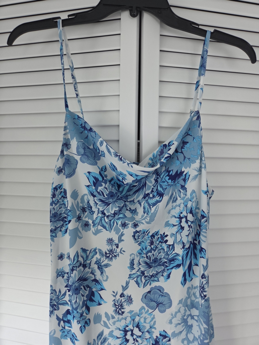 Petal & Pup Yelena Blue and White Floral Slip Midi Dress - Picture 8 of 12